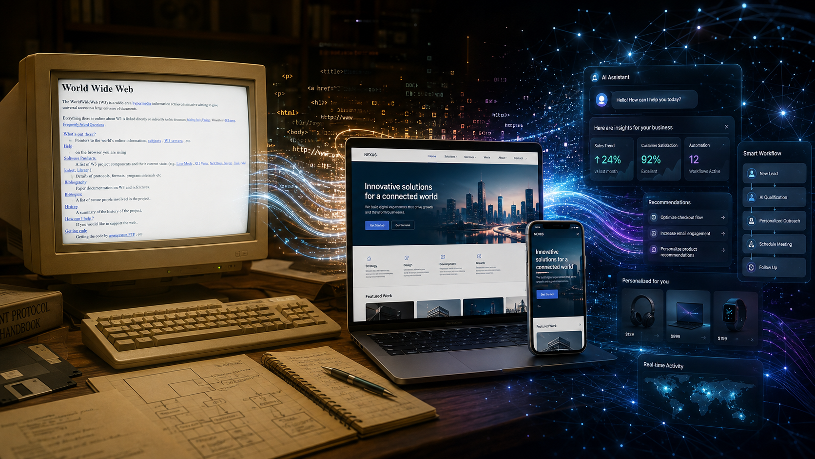 Illustrative photograph for the story: From the First Websites to the AI Era: How the Internet Changed the Way We Do Business